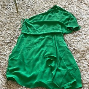 BCBG MAXAZRIA one shoulder flowy dress